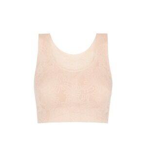 NWT Natori Almost Naked Seamfree Lace Scoop Crop Bra Beige 112124